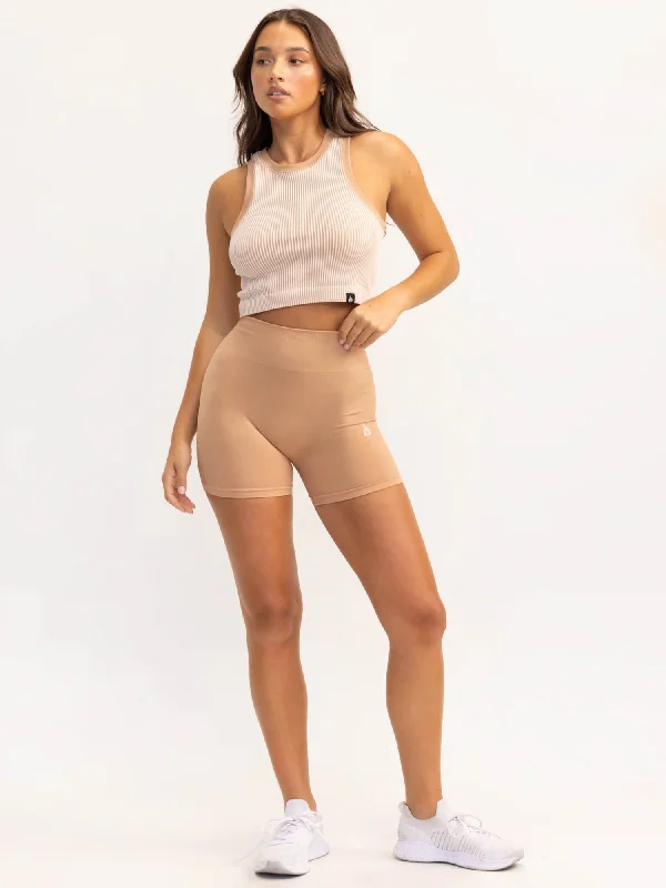 Women's Holiday Clothes Sale Event, Prices Rock Lift 2.0 Rib Seamless Tank - Tan/White