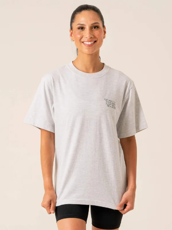 Women's Chic Apparel Exclusive Discounts Wellness T-Shirt - Snow Marl