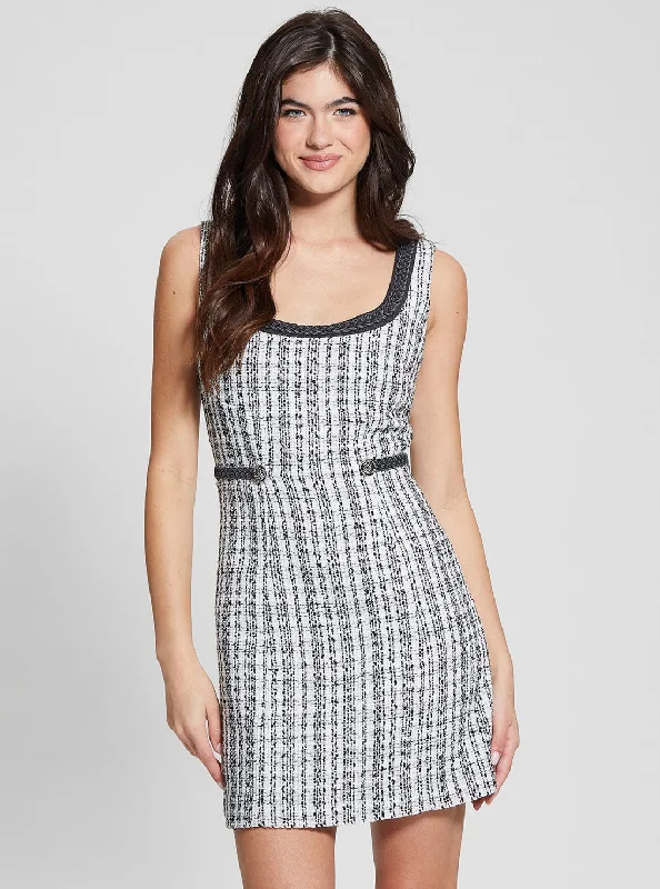 Stylish Women's Garments For Holidays Street Style Discounts Black White Tosca Braid Dress Stylish Women's Garments For Holidays Street Style Discounts Black White Tosca Braid Dress