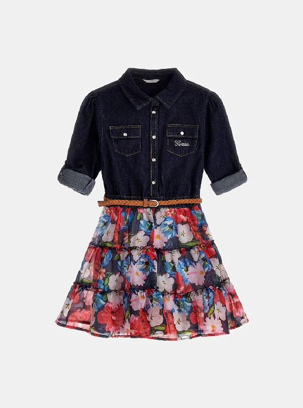Women's Stylish Casual Garments Contemporary Chic Promotions Blue Floral Long Sleeve Dress (7-16) Women's Stylish Casual Garments Contemporary Chic Promotions Blue Floral Long Sleeve Dress (7-16)
