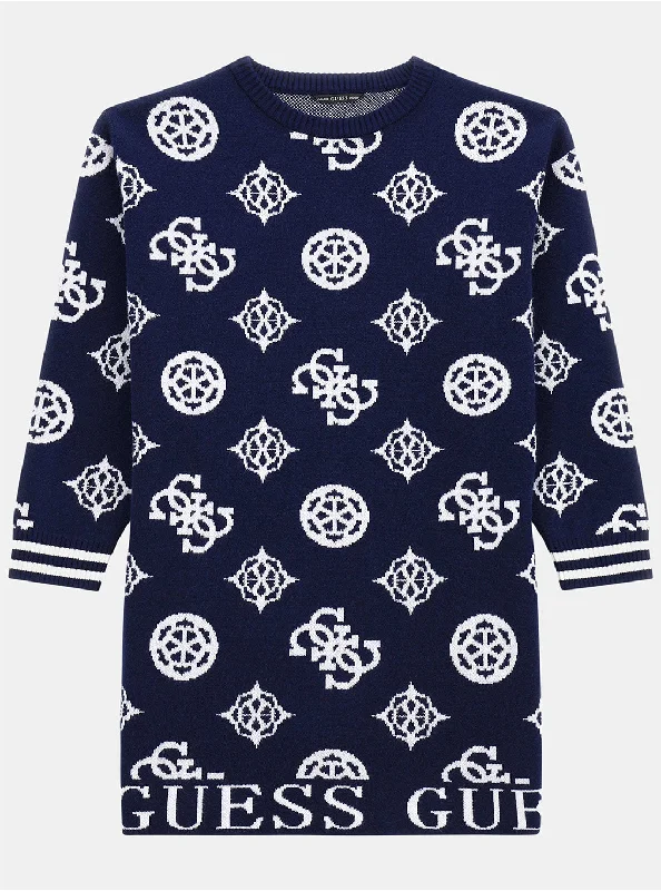 Women's Clothes For The Office Stupidly Low Prices Blue White Logo Long Sleeve Dress (7-16) Women's Clothes For The Office Stupidly Low Prices Blue White Logo Long Sleeve Dress (7-16)