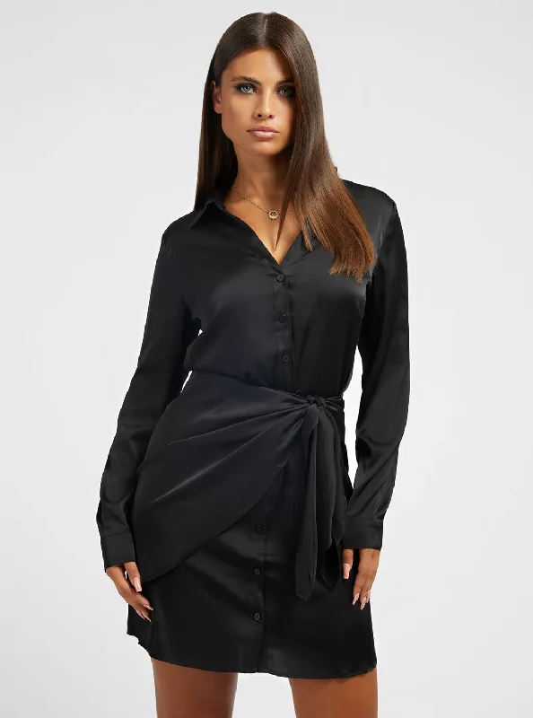 Women's Comfortable Apparel Sophisticated Street Style Offers Eco Black Alya Mini Dress Women's Comfortable Apparel Sophisticated Street Style Offers Eco Black Alya Mini Dress