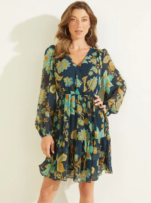 Timeless Women's Apparel Limited Time Offer Eco Green Nature Print Cassandre Mini Dress Timeless Women's Apparel Limited Time Offer Eco Green Nature Print Cassandre Mini Dress