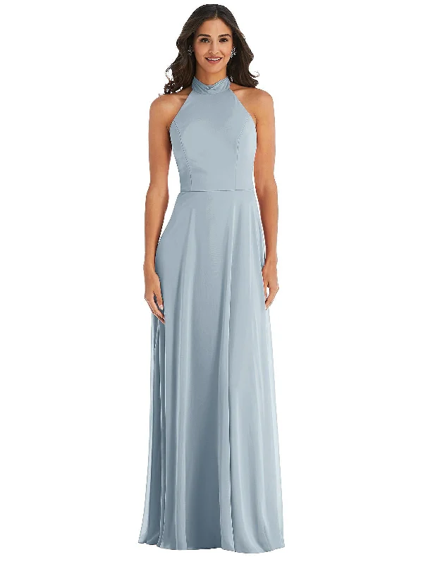 Women's Clothes And Apparel Contemporary Chic Promotions High Neck Halter Backless Maxi Dress Women's Clothes And Apparel Contemporary Chic Promotions High Neck Halter Backless Maxi Dress