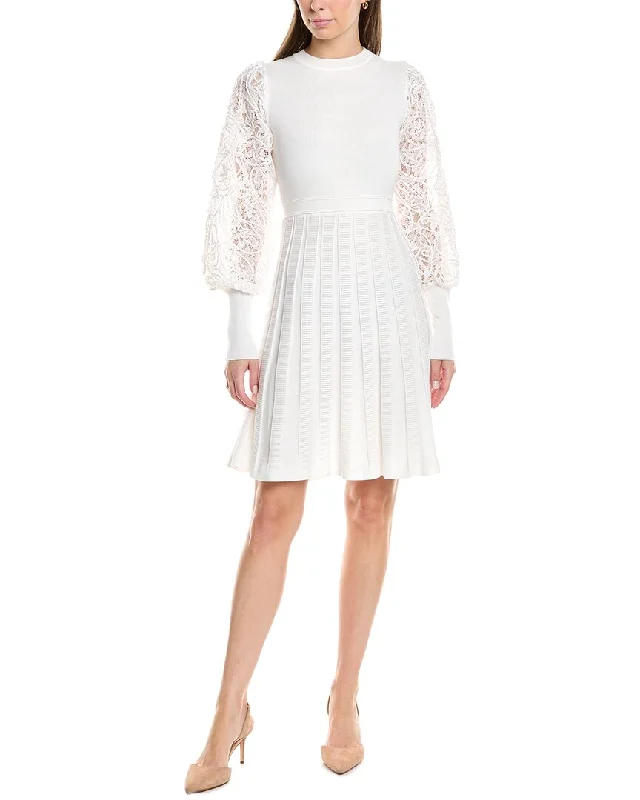 Women's Stylish Professional Garments Inspired By You, Designed For You Nanette Nanette Lepore Lace Sleeve Sweaterdress Women's Stylish Professional Garments Inspired By You, Designed For You Nanette Nanette Lepore Lace Sleeve Sweaterdress