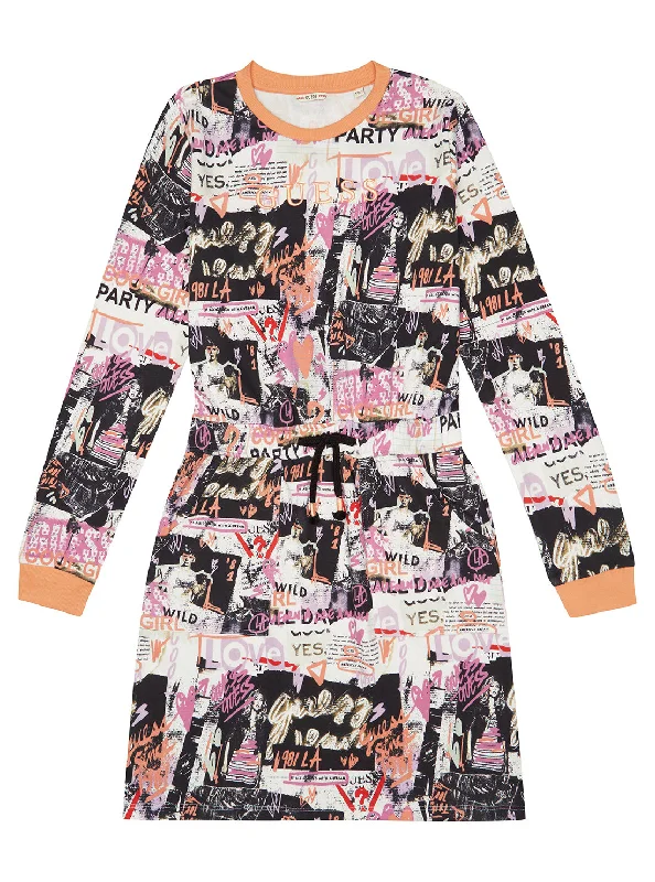 Women's Professional Garments Fashionista Sale Newspaper Print French Terry Dress (7-16) Women's Professional Garments Fashionista Sale Newspaper Print French Terry Dress (7-16)