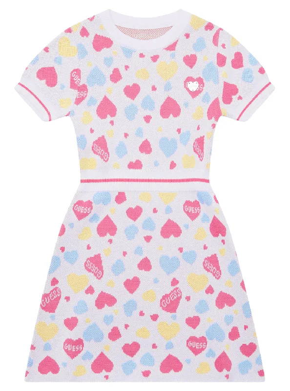 Affordable Women's Outfit Effortless Style, Endless Impact Pink Hearts Knit Dress (2-7) Affordable Women's Outfit Effortless Style, Endless Impact Pink Hearts Knit Dress (2-7)