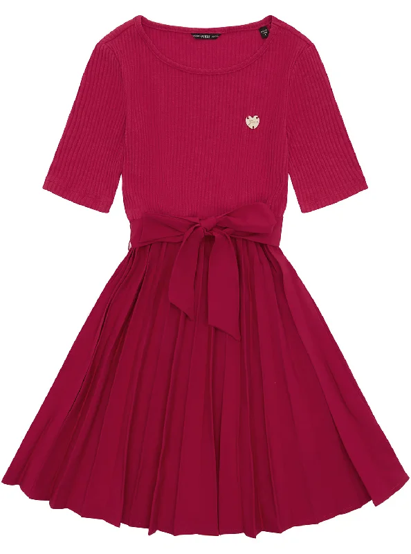 Women's Clothing For Outdoor Events Exclusive Discount Red Pleated Midi Dress (7-16) Women's Clothing For Outdoor Events Exclusive Discount Red Pleated Midi Dress (7-16)