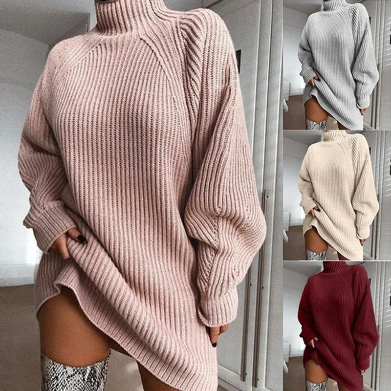 Modern Women's Apparel Discover Now Solid Turtleneck Long Sweater Winter Warm Women Sweater Dress Modern Women's Apparel Discover Now Solid Turtleneck Long Sweater Winter Warm Women Sweater Dress