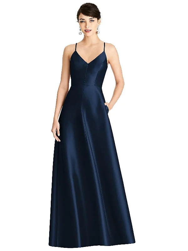 Women's Outdoor Activity Garments Bold Style Discounts V-Neck Full Skirt Satin Maxi Dress Women's Outdoor Activity Garments Bold Style Discounts V-Neck Full Skirt Satin Maxi Dress