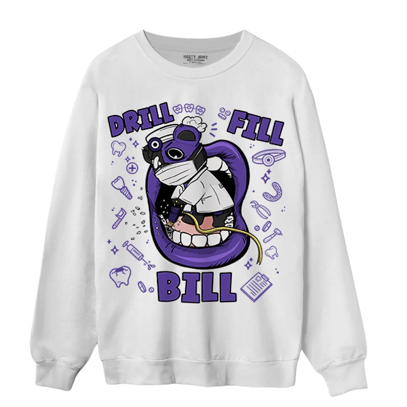 Fashion-Forward Gender-Neutral Outerwear Trend Alert NastyJamz Field Purple 12s Sweatshirt Match BER The Dentist