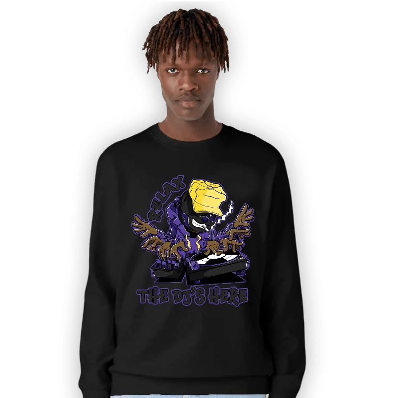 Minimalist Unisex Fashion Essentials Chic Trends Unveiled NastyJamz Field Purple 12s Sweatshirt Match BER The DJ Here