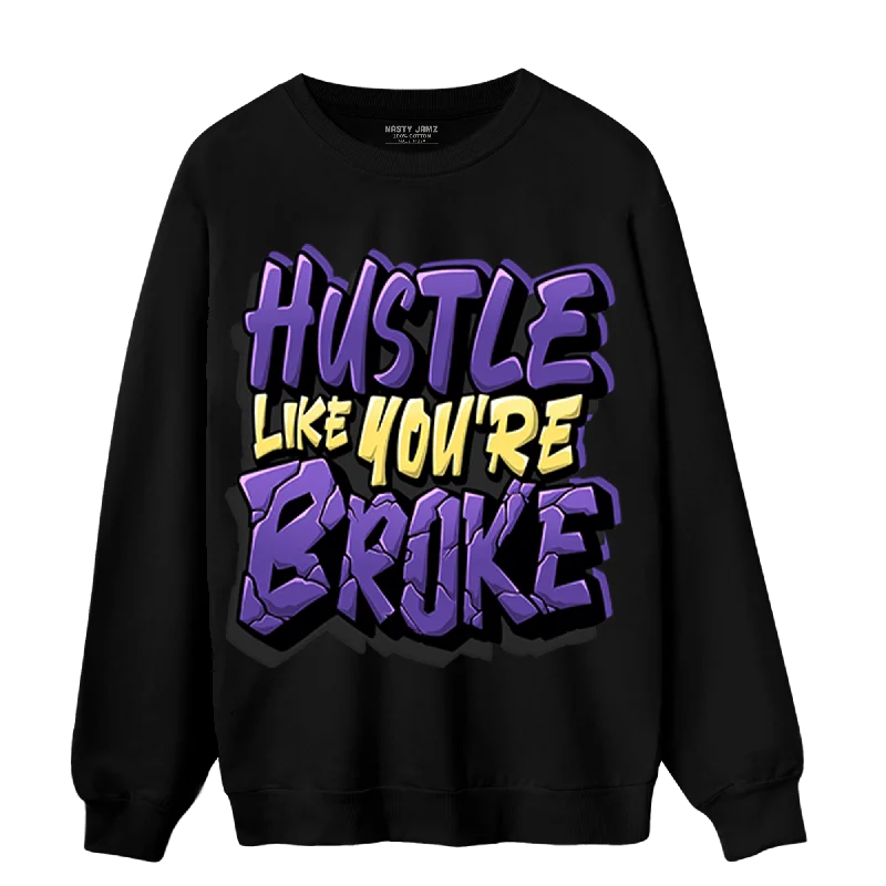 Oversized And Relaxed Unisex Fashion Limited Stock, Big Discounts NastyJamz Field Purple 12s Sweatshirt Match Hustle Like Broke