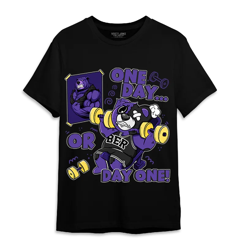 Bold And Trendy Gender-Neutral Outfits Casual Chic NastyJamz Field Purple 12s T-Shirt Match BER Gymmer