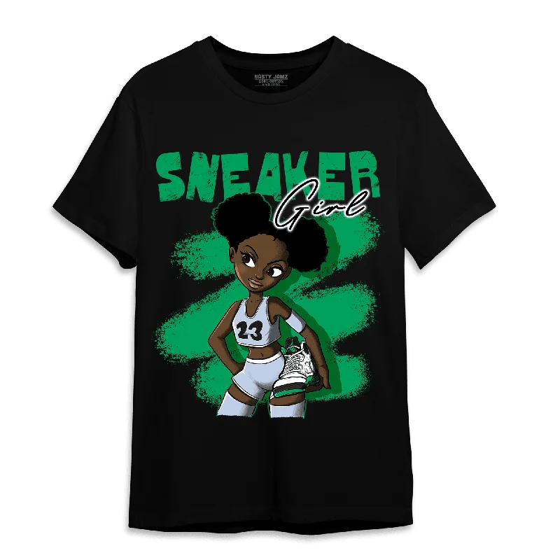 Modern Unisex Clothing For Any Occasion Get The Latest Trends NastyJamz Lucky Green 5s T-Shirt Match Black Sneaker Girl