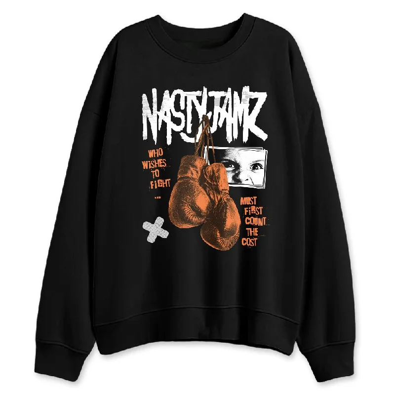 Classic Unisex Fashion Looks Flash Sale Now AM TW White Orange NastyJamz Sweatshirt Match Fight Count Cost