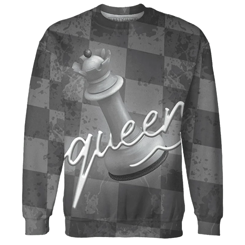 Trendy Unisex Streetwear Fashion Modern Chic Discounts NastyJamz Cement Grey 3s Sweatshirt Match Black Queen All-Over Print Trendy Unisex Streetwear Fashion Modern Chic Discounts NastyJamz Cement Grey 3s Sweatshirt Match Black Queen All-Over Print
