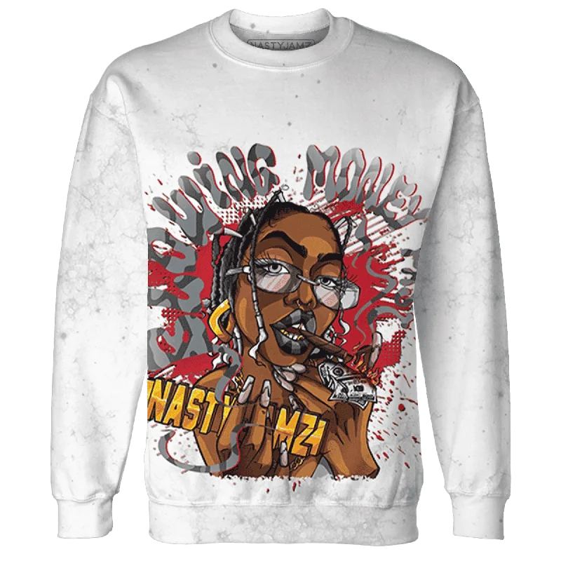 Urban Unisex Fashion Outfits Seasonal Clearance NastyJamz Cement Grey 3s Sweatshirt Match Blowing Money Fast Girl All-Over Print