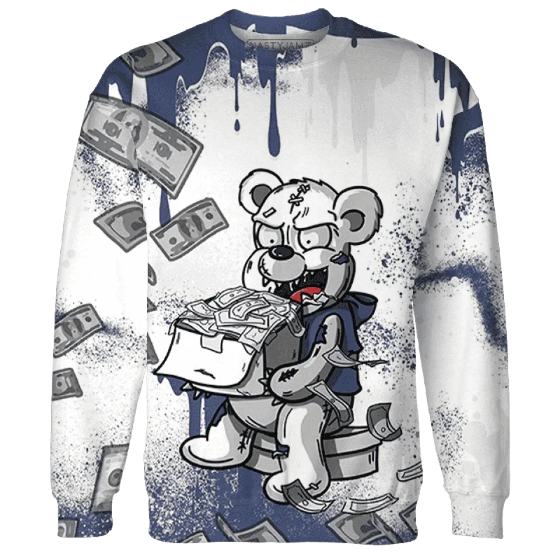 Relaxed-Fit Unisex Fashion For All-Day Comfort Feminine Luxe Style Sale NastyJamz Low Diffused Blue 11s Sweatshirt Match Cash Money Splash Paint All-Over Print