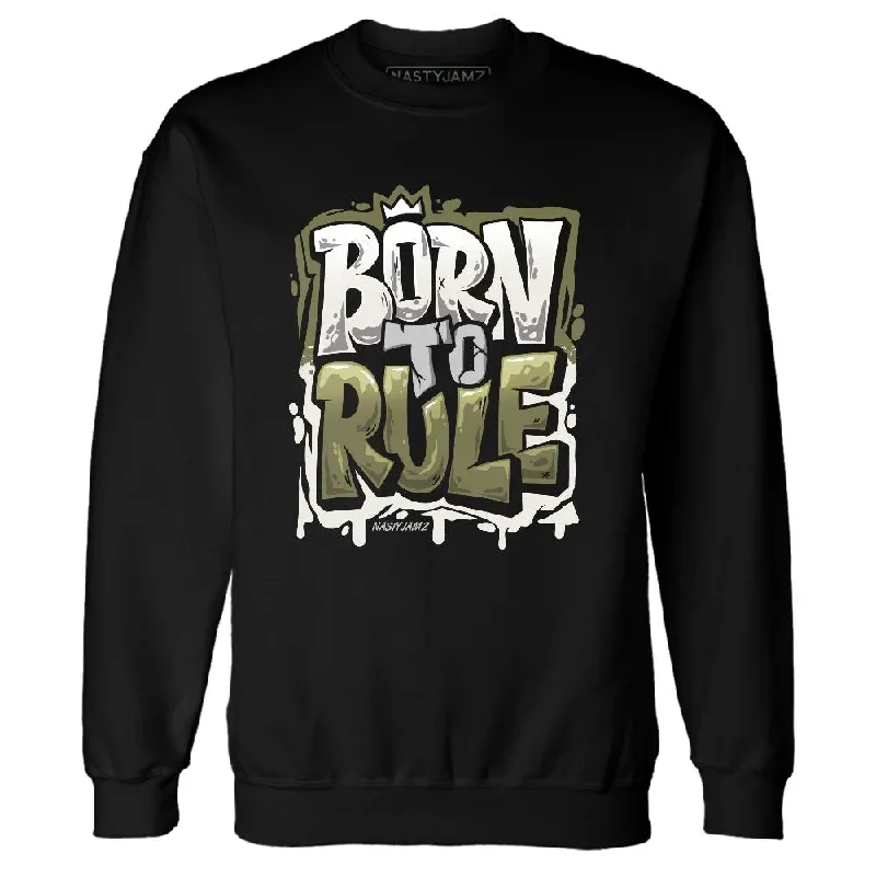 Minimalist Unisex Fashion Essentials Clearance Event Medium Olive 1s NastyJamz Sweatshirt Match Born To Rule