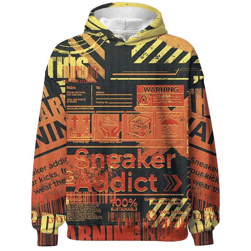 Sleek And Stylish Unisex Outerwear Seasonal Trends NastyJamz VaporMax Crimson Total Orange Plus Hoodie Match Sneaker Addict Warning All-Over Print