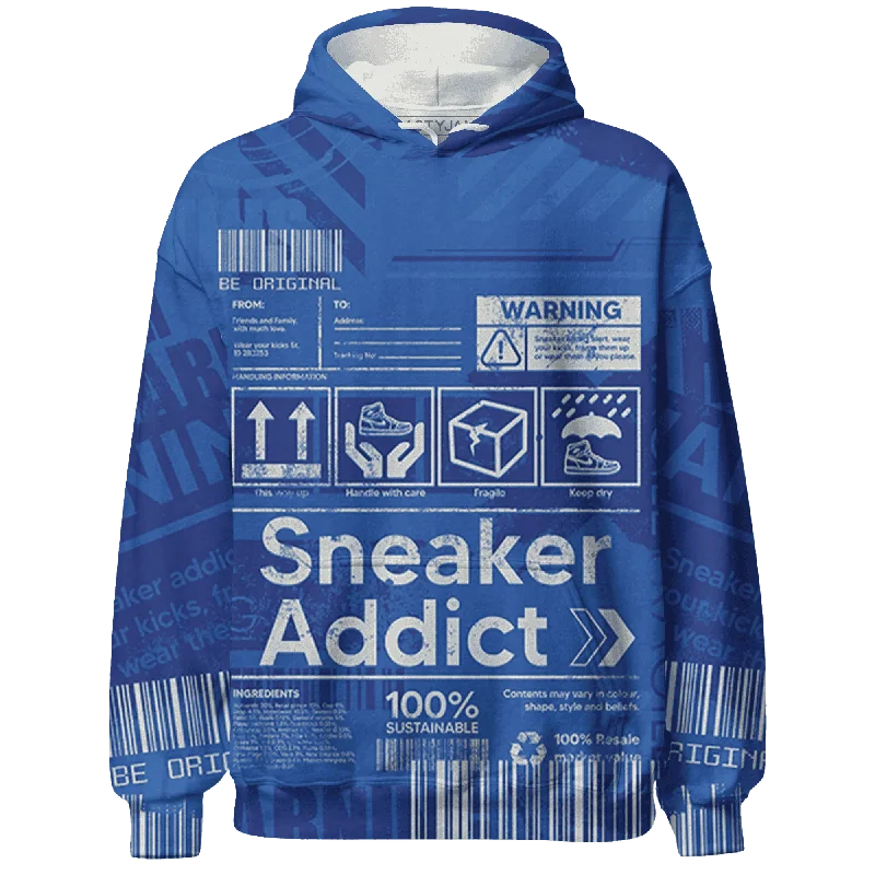 Trendy Unisex Seasonal Fashion NastyJamz VaporMax Game Royal Blue Hoodie Match Sneaker Addict Warning All-Over Print