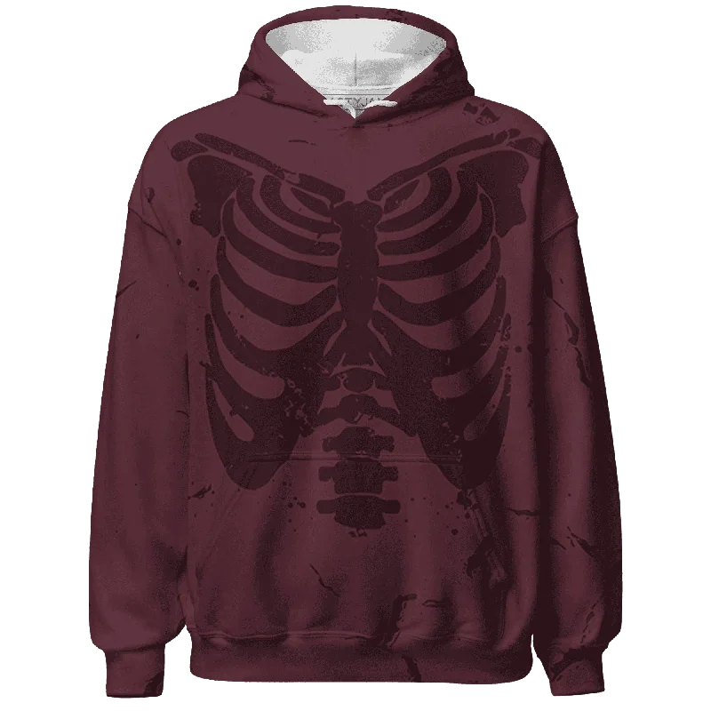 Sustainable And Ethical Unisex Clothing Style Without Limits NastyJamz VaporMax Night Maron Burgundy Hoodie Match Skeleton Y2k All-Over Print