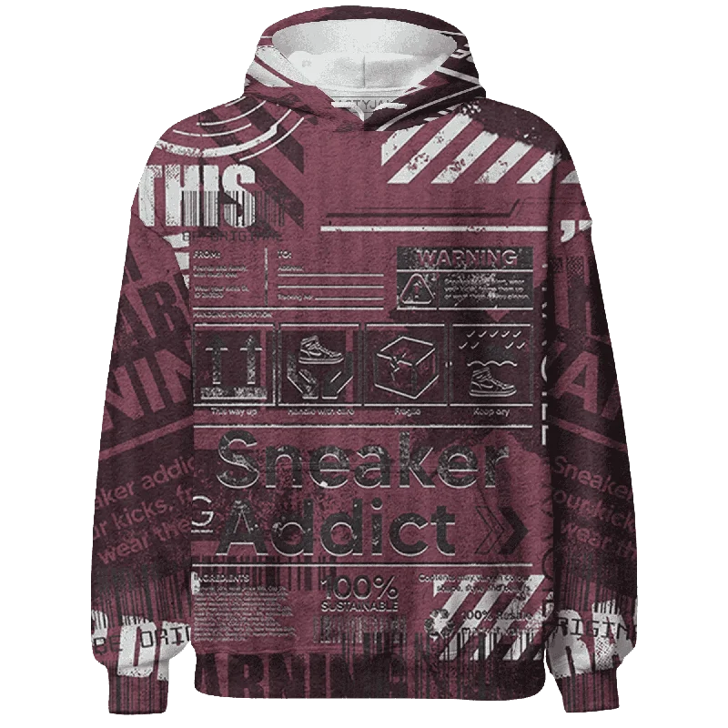 Everyday Wear For Men And Women End Of Season Sale NastyJamz VaporMax Night Maron Burgundy Hoodie Match Sneaker Addict Warning All-Over Print