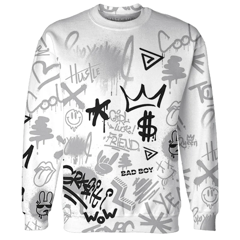 Urban-Inspired Unisex Fashion Pieces Seasonal Fashion NastyJamz Wolf Grey 1s Sweatshirt Match Graffiti King Doodle Style All-Over Print Urban-Inspired Unisex Fashion Pieces Seasonal Fashion NastyJamz Wolf Grey 1s Sweatshirt Match Graffiti King Doodle Style All-Over Print
